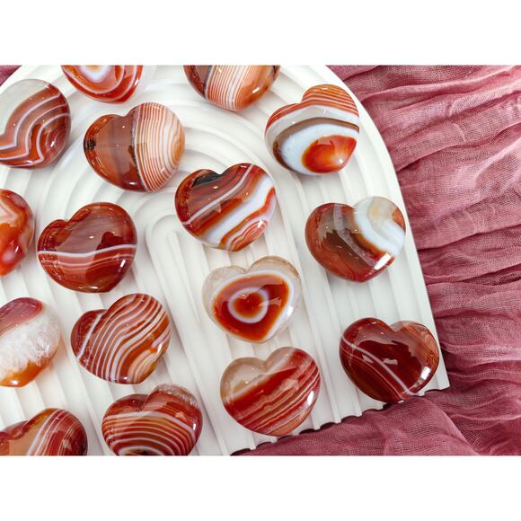 Carnelian Puffy Heart / Red Sardonyx Heart Crystal - Picture 6 of 7